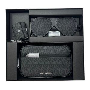 Michael Kors Flight Travel Boxed Kit Gift Set Black Signature